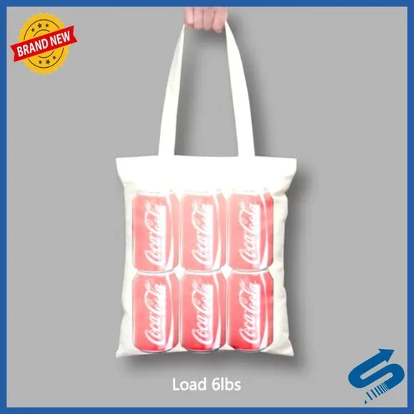 Lightweight Cotton Tote Bags Reusable Eco-Friendly Grocery Shopping DIY
